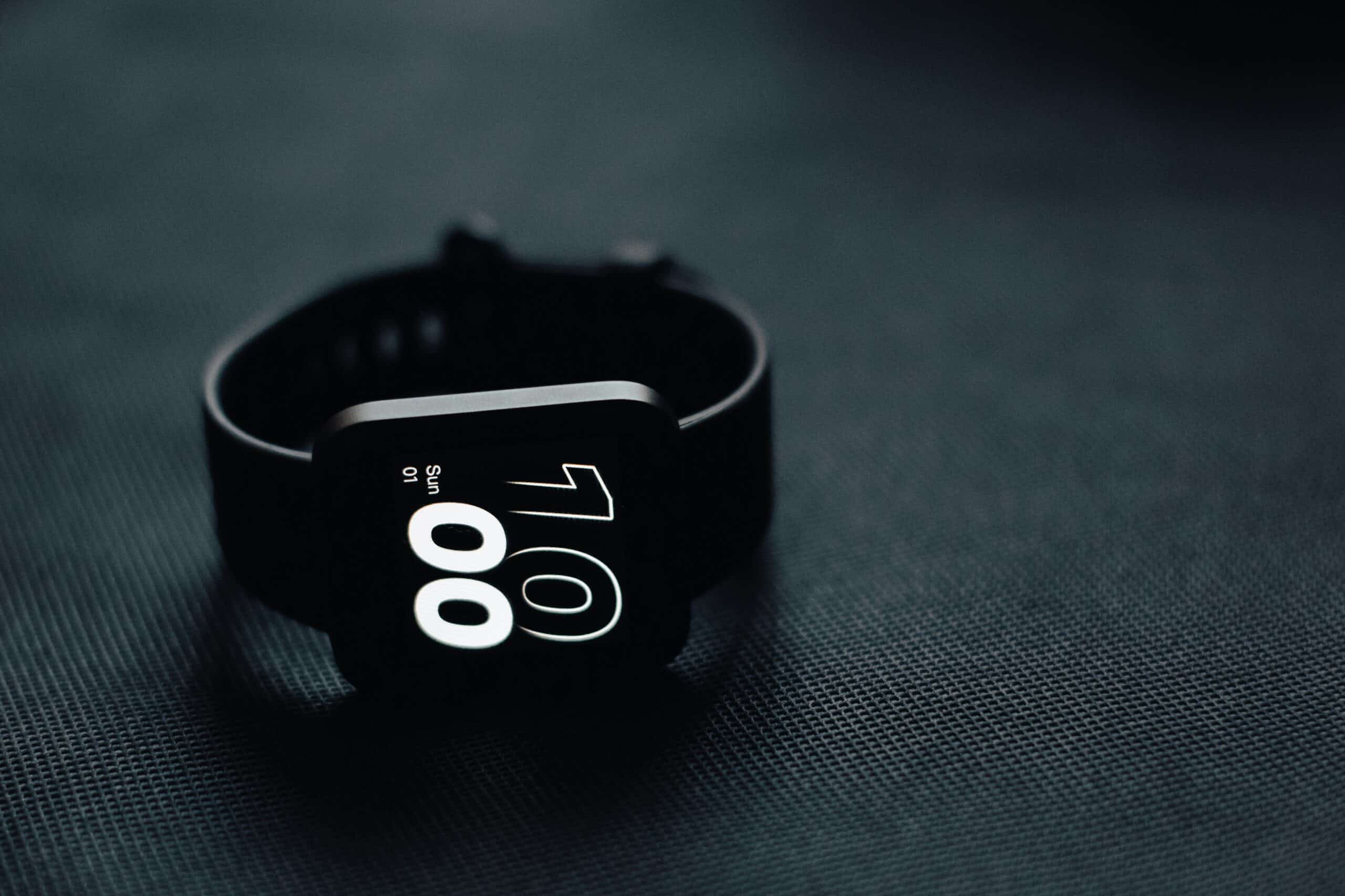 a smartwatch on the ground